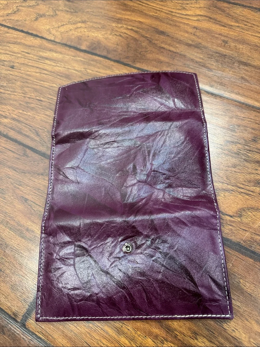 Burgundy Plum Tri Fold Wallet Clutch Organizer Snap Zip Pocket